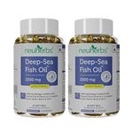Neuherbs Deep Sea Omega 3 Fish Oil Supplement Triple Strength 2500 Mg, Essential Fatty Acid Combination of 1486 mg 892 mg EPA and 594 mg DHA per serving,120 Softgels
