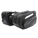 Krtopo 1 Pair Motorcycle Side Saddlebags PU Oxford Waterproof Rear Seat Saddle Bag Travel Tool Tail Luggage Helmet Bag Black