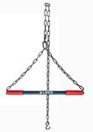 Liffo® Height Increase Stainless Steel Pull Up Bar for ChinUps Hanging Rod for Home/Gym Use for Men Kids Boys Adults Fitted with Heavy Duty Chain/Sangal (Red/Blue, 5FT)