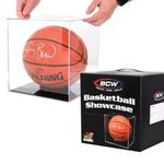 BCW Sports Showcases | Protective Memorabilia Holder with UV Resistance | Ideal for Sports Collectibles | Acrylic Display Cases for Autographed Balls and Mini Helmets (Basketball)