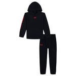 Under Armour Boy's Long Sleeve Logo Hoodie & Joggers Set Clothing, Black-Sweater, 7