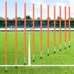 Blulu 10 Pcs Training Agility Poles 5ft Forza Slalom Adjustable Soccer Training Poles Soccer Training Sticks Agility Training Equipment for Football Sport Football Soccer Speed Training (Orange)