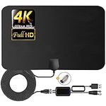 2024 Amplified HD Digital TV Antenna 400+ Miles Long Range Indoor Outdoor - Support 4K 8K 1080p Fire TV Stick & All TV's - Smart Switch Amplifier Signal Booster - 16.5ft HDTV Cable/AC Adapters