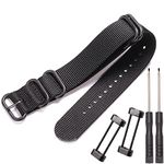 MCXGL Replacement for suunto core All Black Military Nylon Band 24mm Nylon Watch Band Wrist Strap for Men, black, 24mm, Men's mesh belt