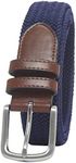 Amazon Essentials Men's Stretch Woven Braid Belt, Navy, 38