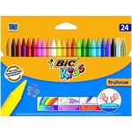 BIC Kids Plastidecor Colouring Crayons, Crayons for Drawing and Crafts, Assorted Colours, Pack Of 24