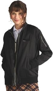 Members Only Iconic Boyfriend Jacket for Women with Satin Finish (Black, Medium)