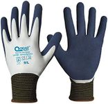 QEARSAFETY 1 Pair Garden Work Glove, Latex Rubber Fully Coated, Knitted Liner, Flexible, Water/Mud Proof For Palm and Back, Anti-Slip,Small Thorn Resistance Lady Small Hands (8/M)