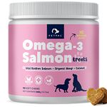 Petpal Salmon Omega 3 Treats for Dogs - with Wild Alaskan Salmon Oil - Anti Itch Skin & Coat + Allergy Support - Hip & Joint + Arthritis Dog Supplement + EPA & DHA (Salmon Flavor)