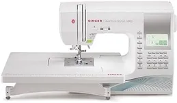 SINGER Quantum Stylist 9960 Computerized Sewing & Quilting Machine with Extension Table & Accessory Kit | 600 built-in stitches & Lettering, Full Metal Frame, LED Light & High-End Touch buttons