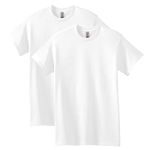 Gildan Mens Heavy Cotton T-Shirt, Style G5000, Multipack Shirt, White (2-Pack), XX-Large US, White (2-Pack), XX-Large