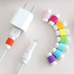 SEZHUMAI TRADERS Smile Pick 10Pcs Colorful Light Charger USB Cable Protector for iPhone 5 5S SE 6 6S 7 8 Plus X iPod iWatch (Random)-Pack of 10