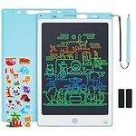 Coolzon Colourful LCD Writing Tablet Kids, 12 Inch Erasable Writing Tablet with Lock Function Kids Drawing Pad for Painting Drawing and Memo Lists,Free Animal Cartoon Stickers,Blue