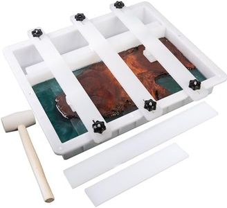 Kalinta Large Adjustable Epoxy Mold with Divider-23.6x15.7x3 in No-Seal Resin Mold Integrated Clamping System, Perfect for Beginners & Experienced Artists Alike - Ideal for Creative Resin Art Projects