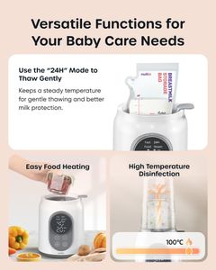 Nuliie 10-in-1 Baby Bottle Warmer – LCD, Timer, Smart Temp Control, BPA-Free