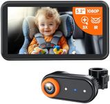 Luckview BM2A Baby Car Camera, Night Vision & 5.2" 1080P Display for Rear-Facing Car Seats, Easy No-Damage Install, Patented Anti-Shake Mount – Ideal for Parents and Pet Owners