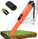 Metal Detector Pinpointer, Professional IP68 Fully Waterproof 360°Detection Handheld Pin Pointer Wand, Search Treasure Pinpointing Finder Probe with 9V Battery for Adults, Kids - Orange