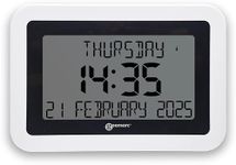 Geemarc Dementia Clock - The Easy-to-read & Self-setting Viso 10 - Ideal for Seniors and People Living with Alzheimer's - Battery Operated - No Backlight - White
