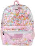 Packed Party Flower Shop Clear Backpack; Women and Girls Fashion Book Bag; For Ladies at School, Work, Travel, and the Beach (Large)