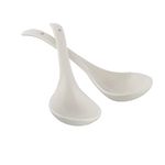 TAGROCK Ceramic Large Serving Spoon Ladle Set Microwave Oven Dishwasher Safe - 9" inch, Pack of 2 (White)