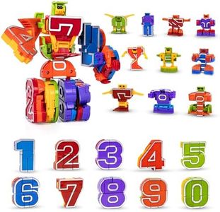 Lydaz Number Bots Math Toys for Kids, Preschool Learning Activities Games Toys, Number Robots Block Autism STEM Education Toys, Carnival Prizes, Easter Basket Birthday Gifts for Boys 3 4 5+ Years Old