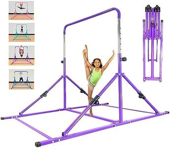 MARFULA Upgrade Foldable Gymnastic Bar with Mat for Kids Ages 3-12, 200 lbs Weight Capacity, Gymnastic Kip Bar Horizontal Bar for Kids, Gymnastic Training Equipment for Home and Gym Center Use