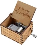 You are My Sunshine Wood Music Boxes,Laser Engraved Vintage Wooden Sunshine Musical Box Gifts for Birthday/Christmas/Valentine's Day