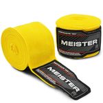 Meister Adult 180" Semi-Elastic Hand Wraps for MMA & Boxing (Pair) - Yellow