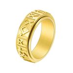 Aienid Gold Wedding Band Set 8mm Spinner Rings Stainless Steel Gold Engagement Band for Men Viking Spinner Ring Rings