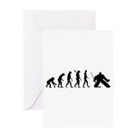 CafePress Evolution Hockey Goalie Matte Folded Greeting Card Glossy