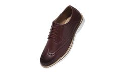 Neeman's Luxe Brogues for Men | Antique Finish Faux Leather (PU) with Mendelian Brogue Pattern | Comfortable Semi-Casual Brogues | Burgundy UK11