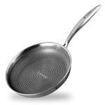 Bergner Hitech Triply Non-Stick 20cm Frypan, Small Nonstick Frying Pan with Mesh Pattern Inside, Rivetless Handles, Metal Spatula Friendly, Even Heat Distribution, Induction Bottom and Gas Stove Ready