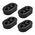 XINLIYA Car Exhaust Hanger, 4PCS Rubber Insulator Bushing Mount, 2 Holes 0.47 Inch (12mm), Auto Muffler Shock Absorbent Bracket Mount, High-Density Tailpipe Damping Hanger, Universal Fit（Black）