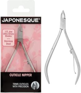 JAPONESQUE Cuticle Nipper with Ultra-Sharp, High Performance, Stainless Steel Blades to Remove Hangnails and Cuticles, Anti-Slip Grip for Control and Comfort