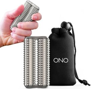 ONO Roller - Handheld Fidget Toy for Adults | Help Relieve Stress, Anxiety, Tension | Promotes Focus, Clarity | Compact, Portable Design (Acupressure, Junior Size - Stainless Steel)