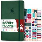 Clever Fox Pocket Planner Weekly – Undated Monthly Goal Planner and Calendar for Increasing Productivity, Mini Planner Perfect for Purse, Size: 3.7" x 6.7", Start Anytime, Lasts 1 Year – Forest Green