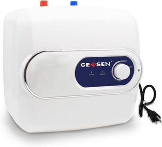 Large Size 120V 1.5Kw Small Under Sink Tank 4 Gallon Water Heater Hot Storage,Mini Instant Electric RV TR Trailer Kitchen Compact Point-of-Use, with 16” Long 1/2”FIP Stainless Steel Water Hoses 16L