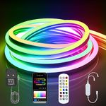 BERIXDEEP Outdoor Neon Lights 3m, RGB+IC Strip Lights with Alexa, WiFi, App Control, Multiple Modes, Music Sync, Segmented Color Changing, Smart LED Strip Lights for Bedroom