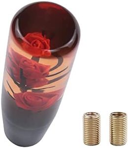 Universal 15CM JDM Clear Red Real Flowers Manual Car Gear Stick Shift Knob