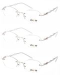 LUFF Rimless Reading Glasses for Women Blue Light Blocking Lightweight Metal Classic Computer Readers Anti Eyestrain