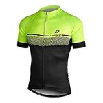 LAMEDA Cycling Jersey Mens Bicycle Clothing Short Sleeve Road Bike Shirts Reflective M Green