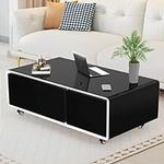 Smart Coffee Table with Fridge: 90L