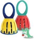 Edushape Classic Bell for Baby - Set of 2 Vibrant Primary Colors Jingle Bells Baby Toy - Hand Bell Shaker and Rattle Musical Instrument for Sensory Development with Soothing Sound for 3 Months and Up