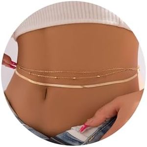 Turandoss 3PCS 18K Gold Plated Waist Chains for Women - Gold Layered Rope Waist Chain Snake Waist Chain Gold Beads Body Chain Sexy Bikini Beach Adjustable Waist Chain for Women Gold Jewelry Gifts