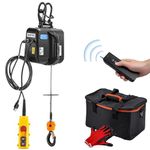 NEWTRY 1,100lb Electric Hoist Pro, Electric Winch 110v 120v, with 2 Wireless Remote Control, Cable Remote Control, Vertically & Horizontally
