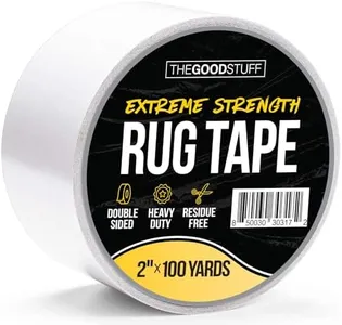 Heavy Duty Double Sided Rug Tape [2"x100yd] Rug Pad Gripper for Hardwood Floors, Vinyl, Area Rugs, Tiles, and Concrete, Two Sided Tape Heavy Duty Carpet Tape, Strong Double Sided Carpet Tape