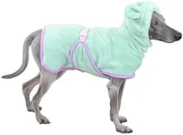 Noa Store Dog Bath Robe - Quick Drying with Adjustable Strap and Elastic Headband - 16.9-21.7X 23.6 x 33.5 (M) - Dog Robe - Stylish Design for Post-Bath Drying - Dog Robes for After Bath - Green