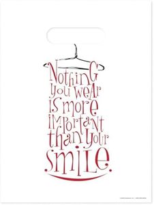 Practicon Wear Your Smile 9" x 12" Dental Giveaway Bag, Dental Hygiene Patient Care Goodie Bag, Dentist Office Plastic Gift Bags, 100 Pack