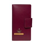 The Messy Corner Faux Leather Unisex Travel Folder | for Credit and Debit Cards, Pan Cards and Licenses | Stylish | Top Grain Vegan Leather | College Office, or Business | Wine