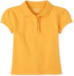 The Children's Place Girls' Uniform Ruffle Pique Polo Yellow Pencil S (5/6)